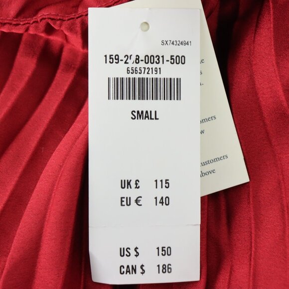 NWT Abercrombie & Fitch The A&F Giselle Pleated Cutout Maxi Dress in Red Size S - Picture 3 of 5